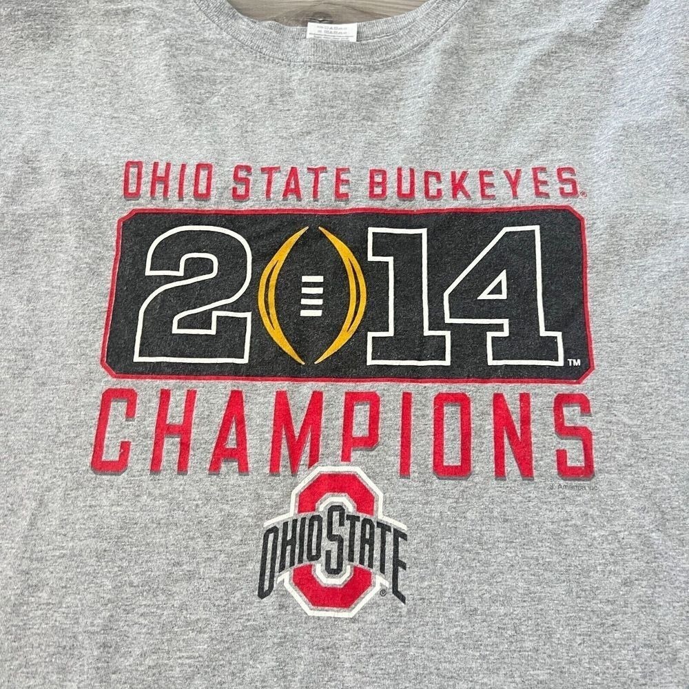 Ohio State‎ Buckeyes Shirt Mens XL Extra Large Gray Short Sleeve 2014 Champions - Picture 2 of 6